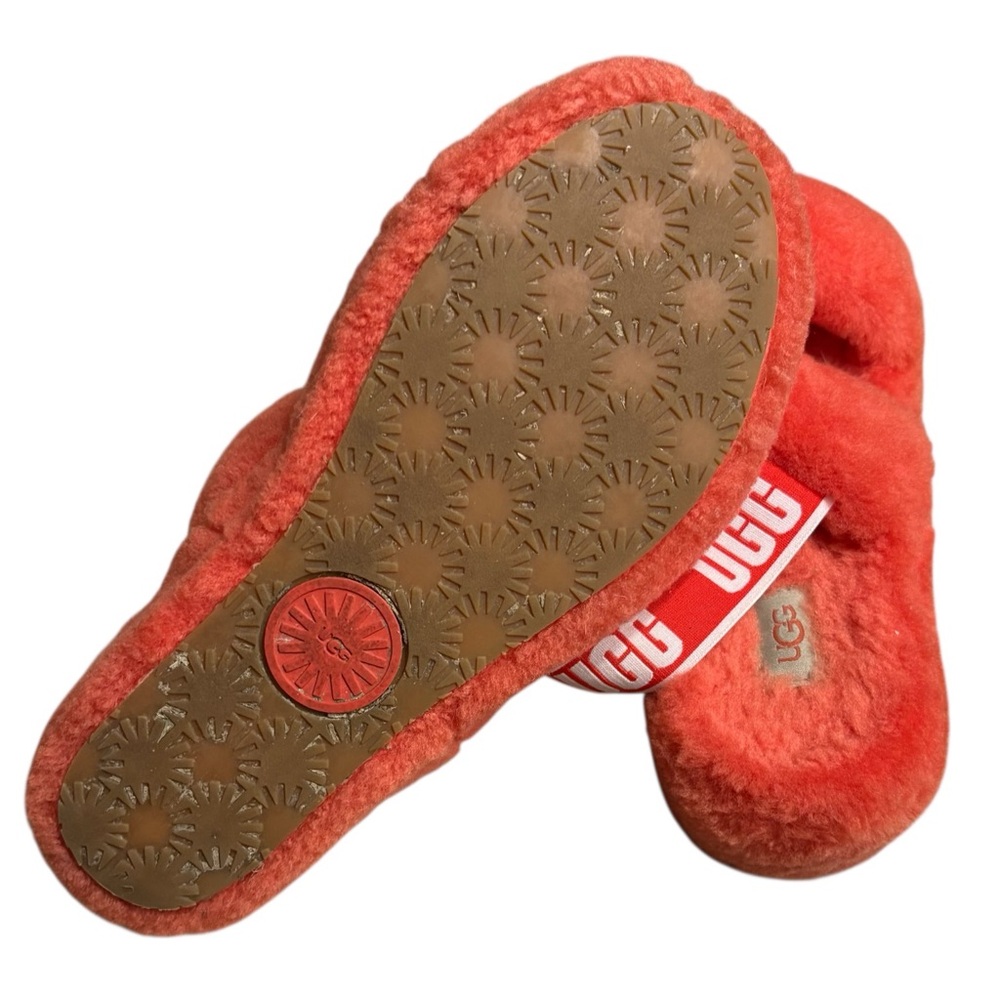 UGG “Fluff Yeah” Shearling Slingback Slippers in Red Currant Coral Size 8 - Picture 7 of 10